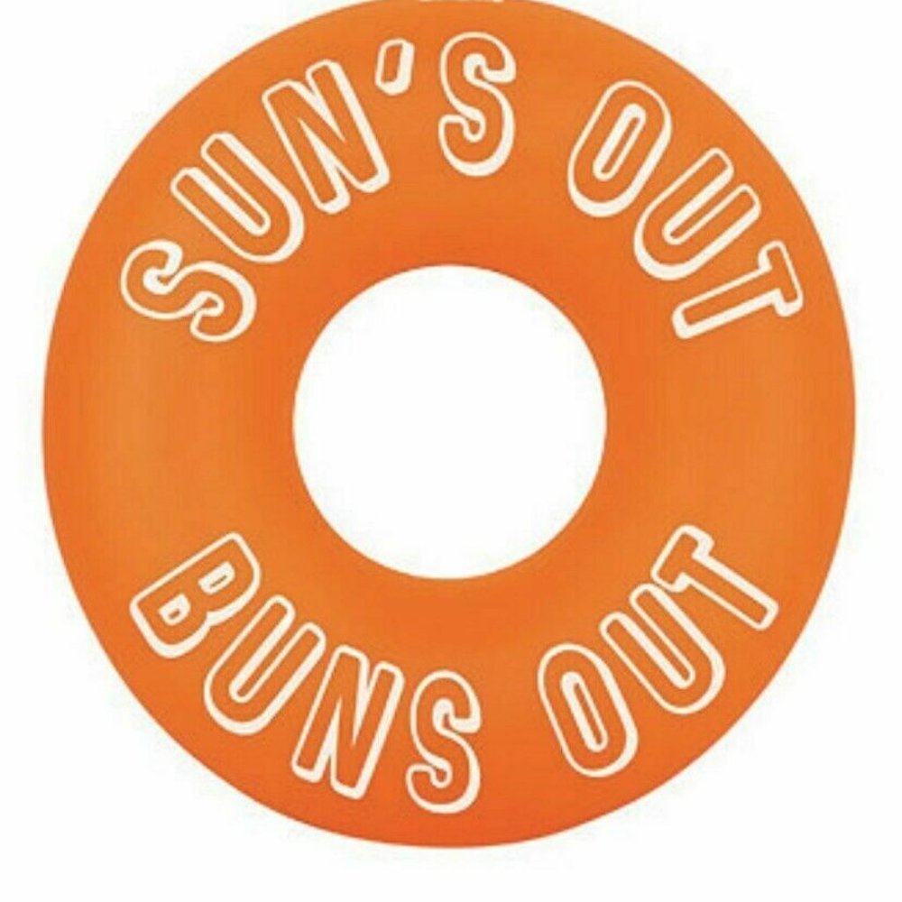 SunnyLife Inflatable Pool Ring Neon Orange "Sun's Out Buns Out"
